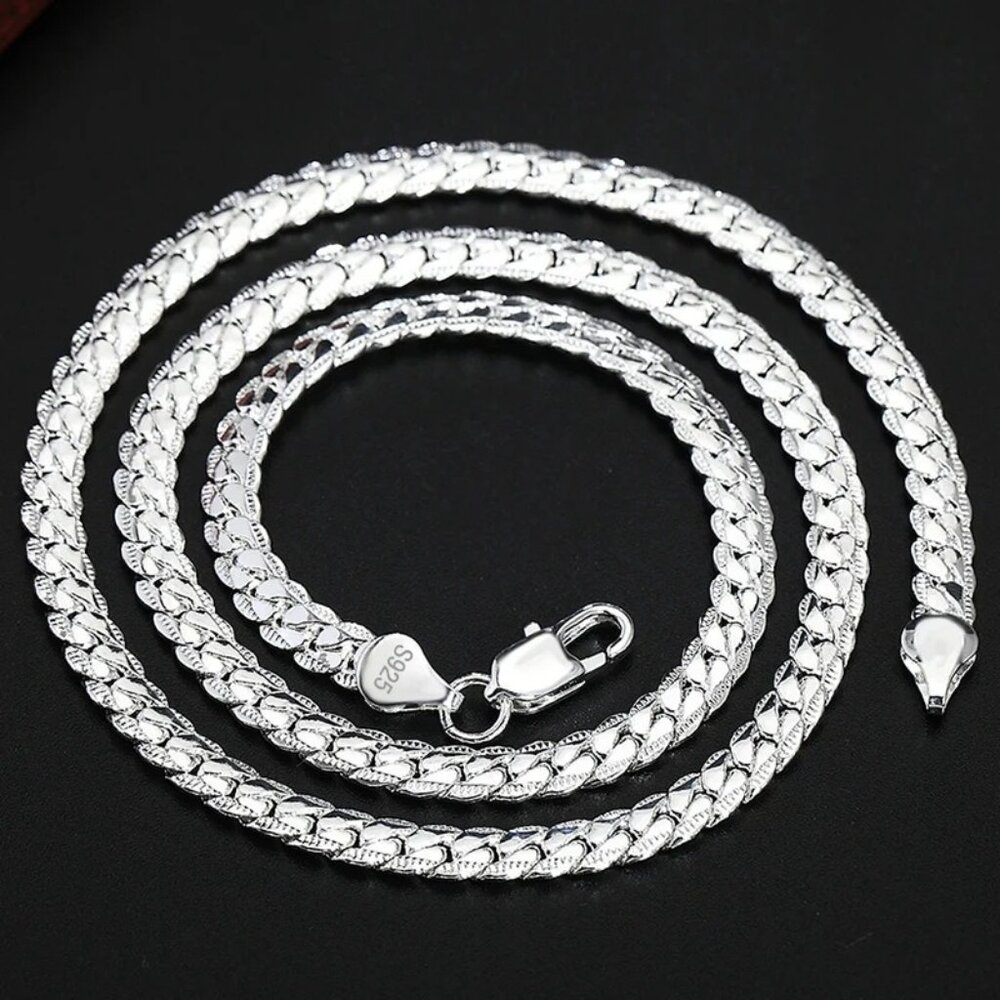 Elegant 925 Silver-Plated Adjustable Chain Necklace - Unisex - Picture 3 of 9